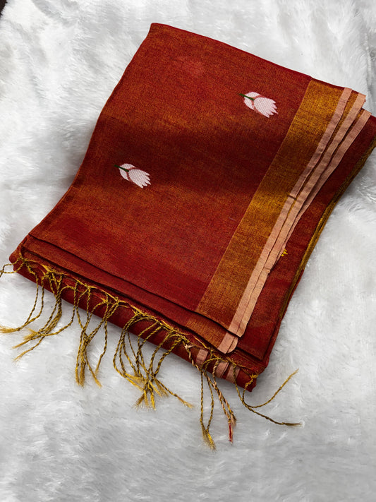 Linen tissue Jamdhani saree-SR1224L