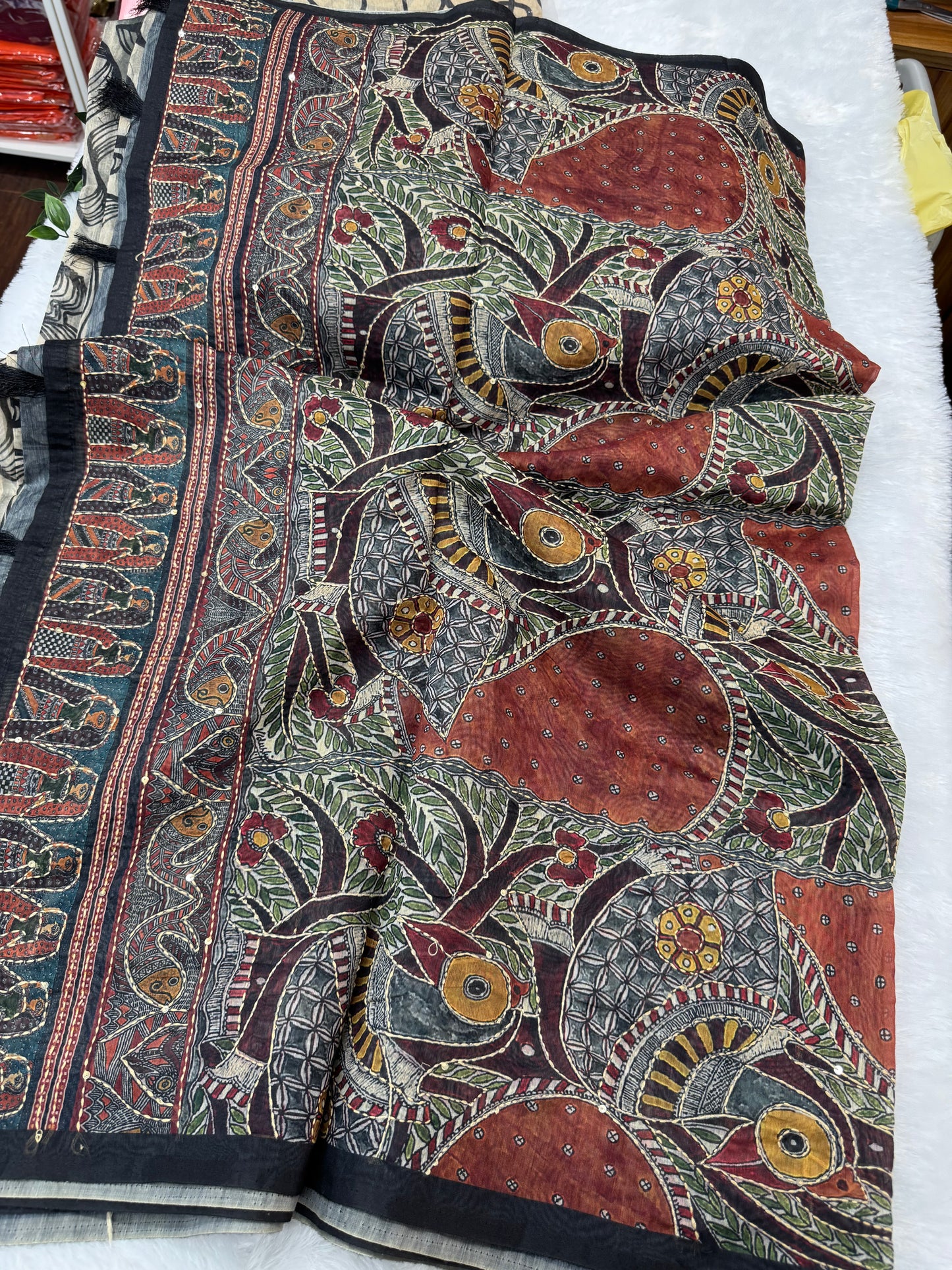 Chanderi work saree