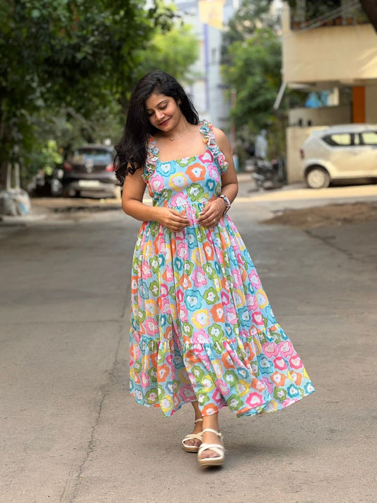 Chiffon doodles frock-SRF1026