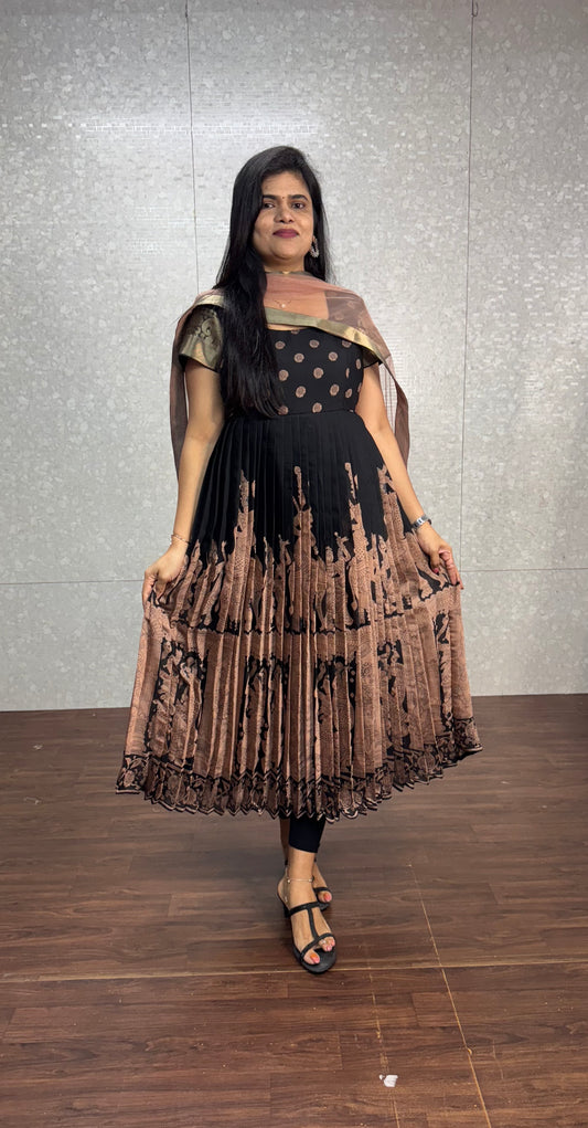 Kalamkari Anarkali-SRA011B