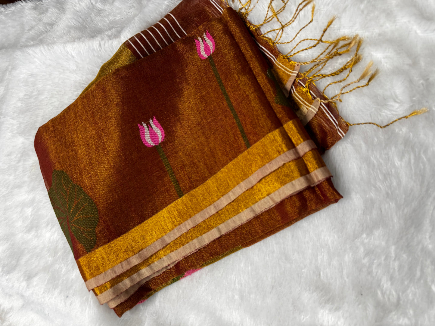 Linen tissue Jamdhani saree-SR1224F