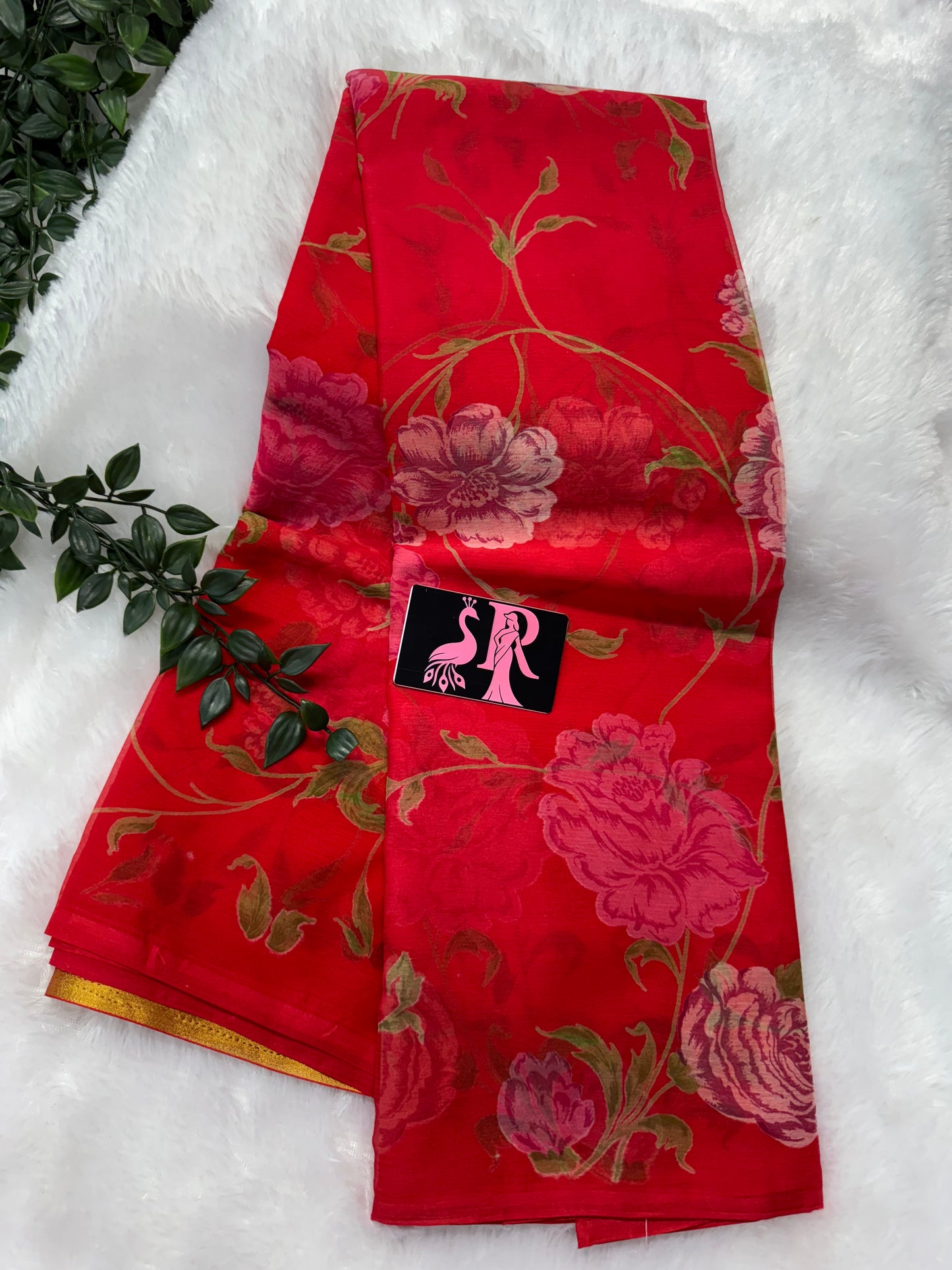 Chiffon Floral saree-SRS018A