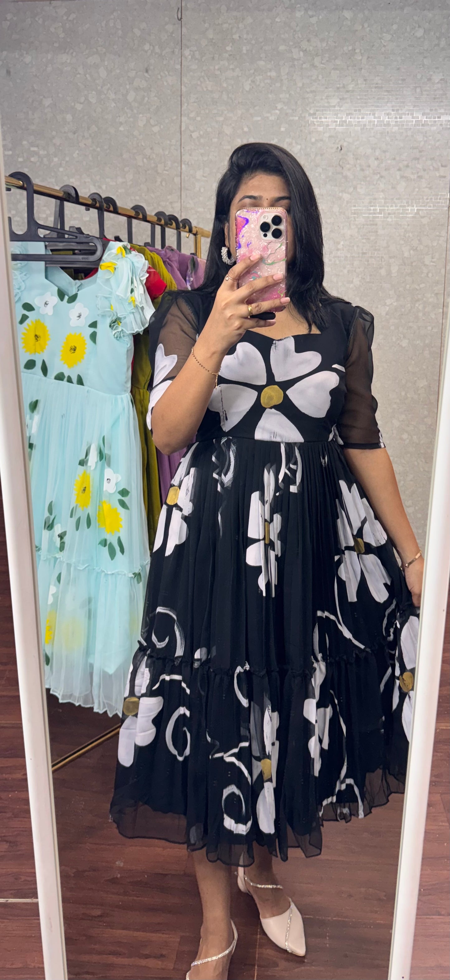 Handpainted Georget frock -SRF1072F
