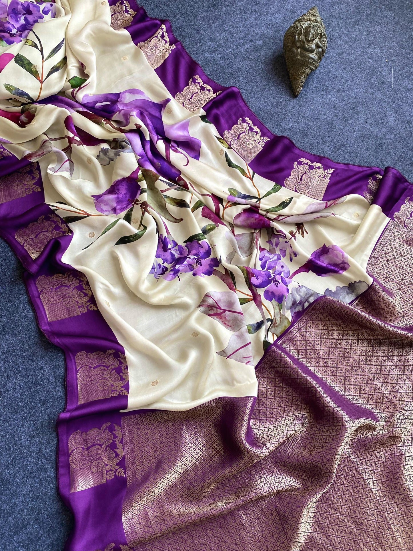 Pure satin silk Designer saree-SR2020