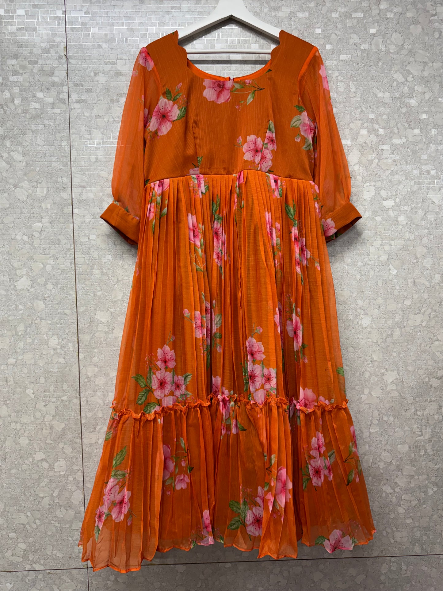 Pure Chiffon printed frock-SRF1050B1