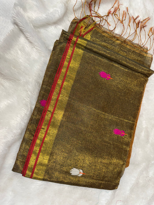 Linen tissue Jamdhani saree-SR1228D
