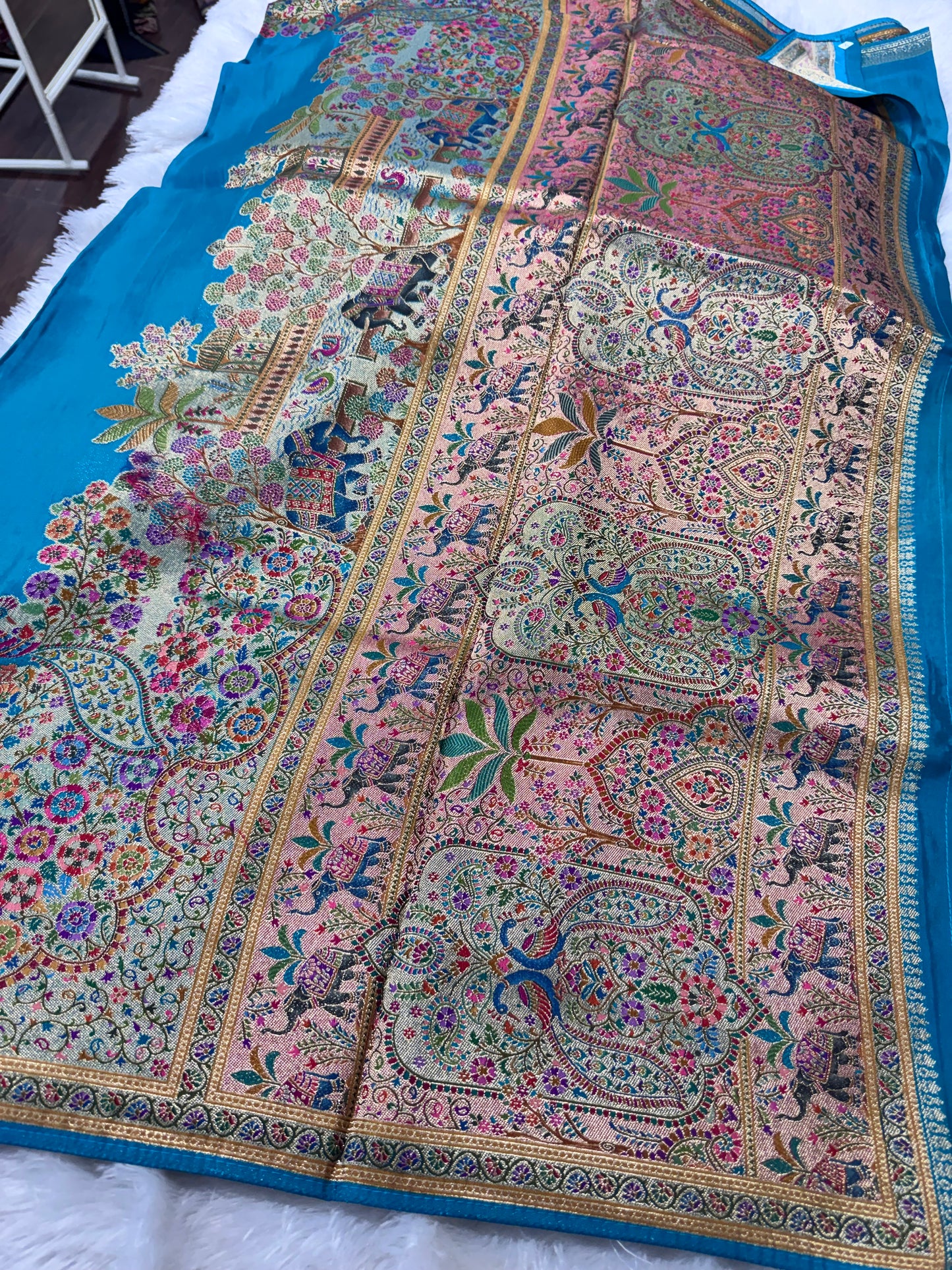 Pure pashmina saree-SR1270B