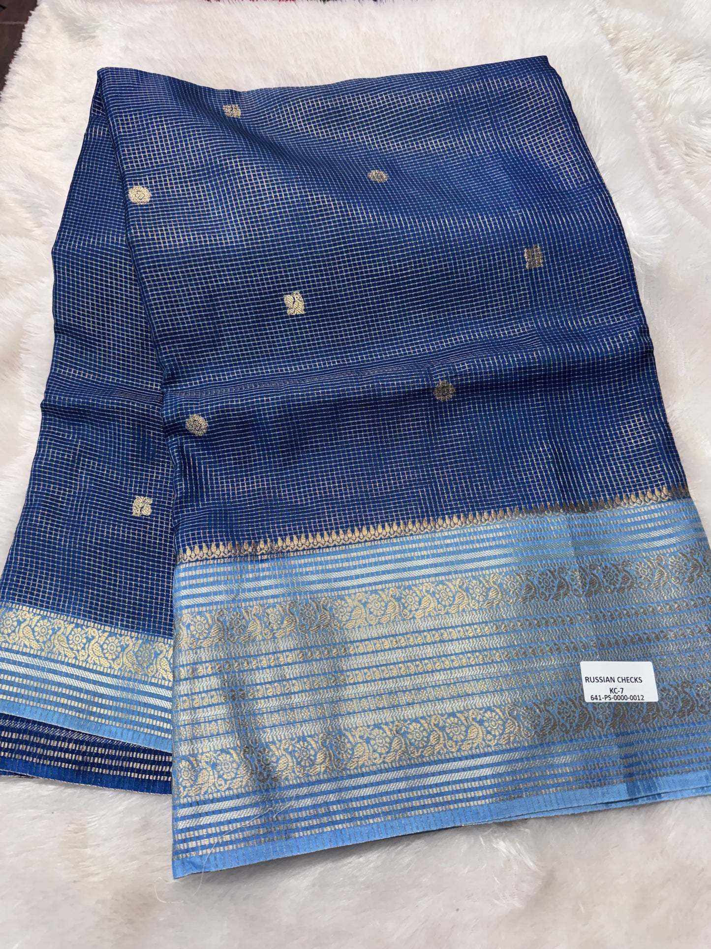 Russian checks vintage saree-SR1265H