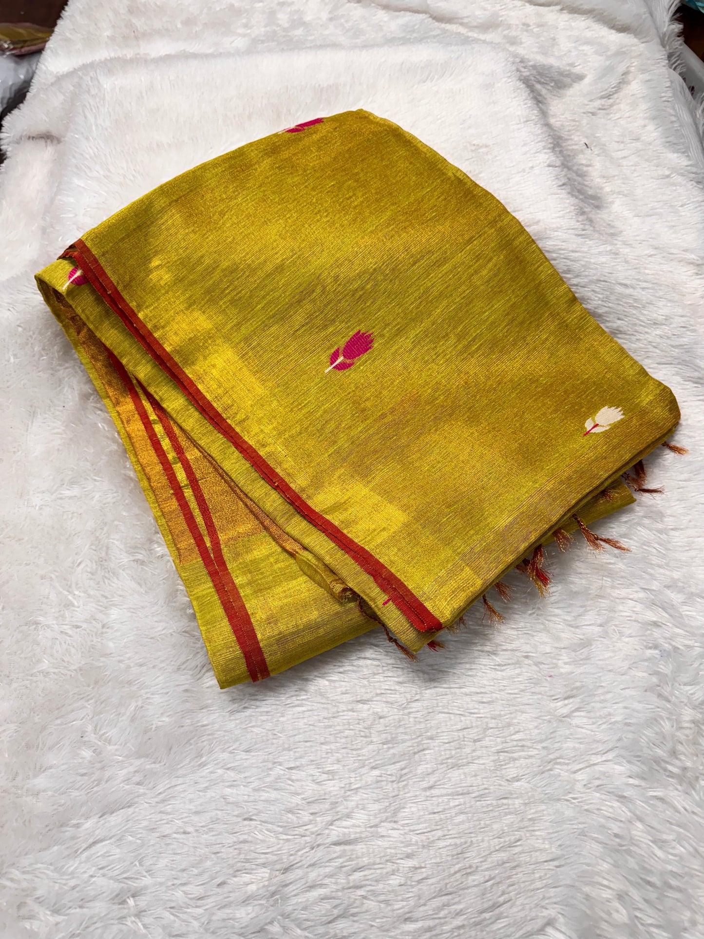 Linen tissue Jamdhani saree-SR1271Q