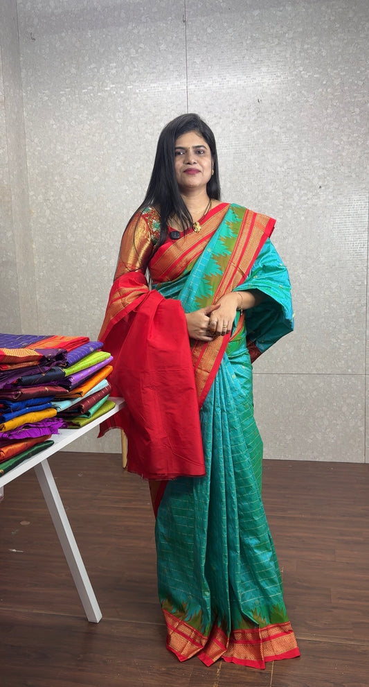 Narayanpet pattu checks saree-SR1248N