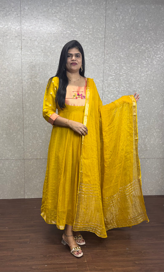 Vintage checks paithani tunic-SRF1049