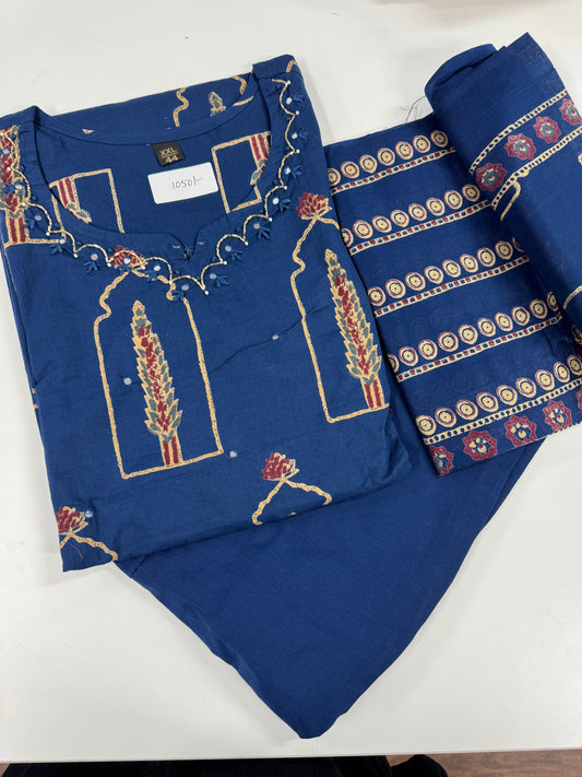 Cotton embroidery suit-SRS040C