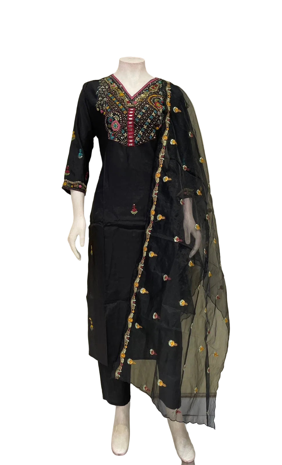 Chanderi silk suit-SRS052F