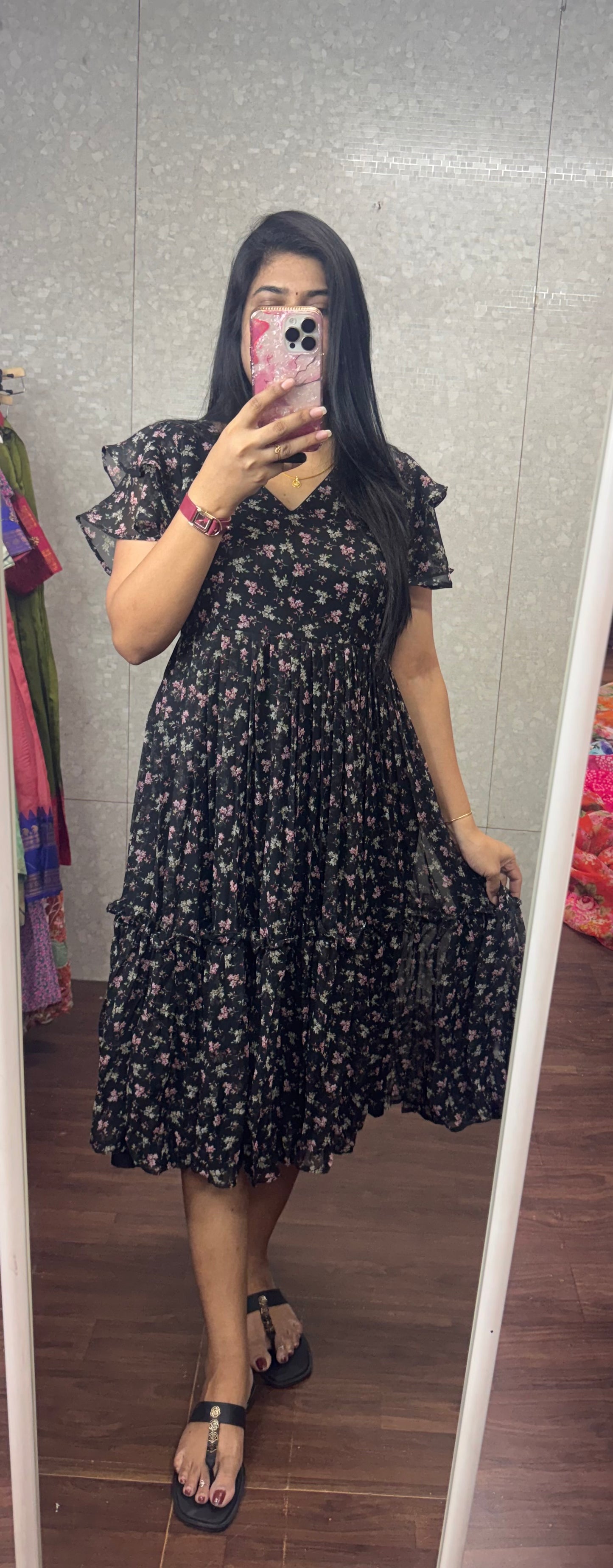 Georget tiny flower frock-SRF1055