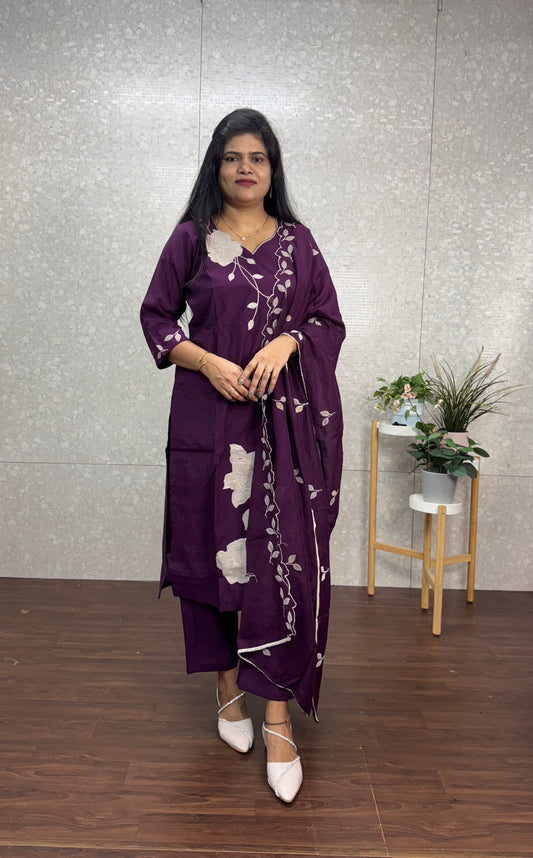 Chanderi suit set-SRS004B