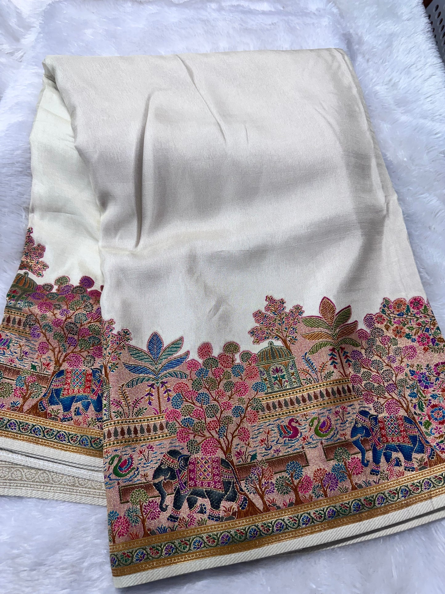 Pure pashmina saree-SR1270C