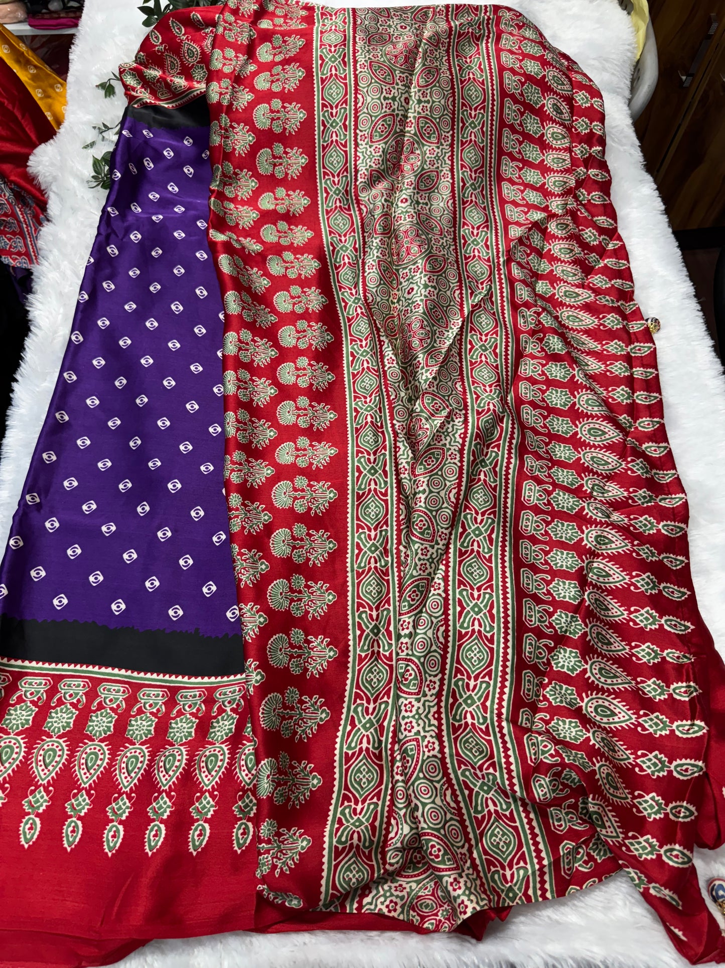 Ajrakh saree-SR1017F