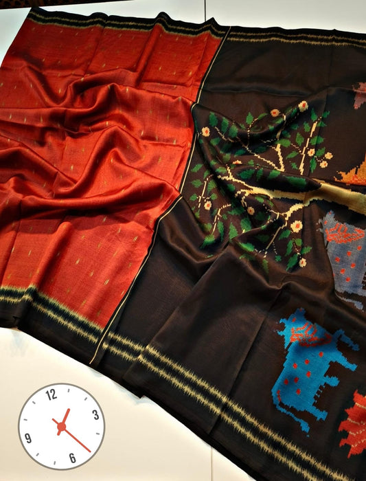 Matka crepe silk Jamdhani saree-SR1247