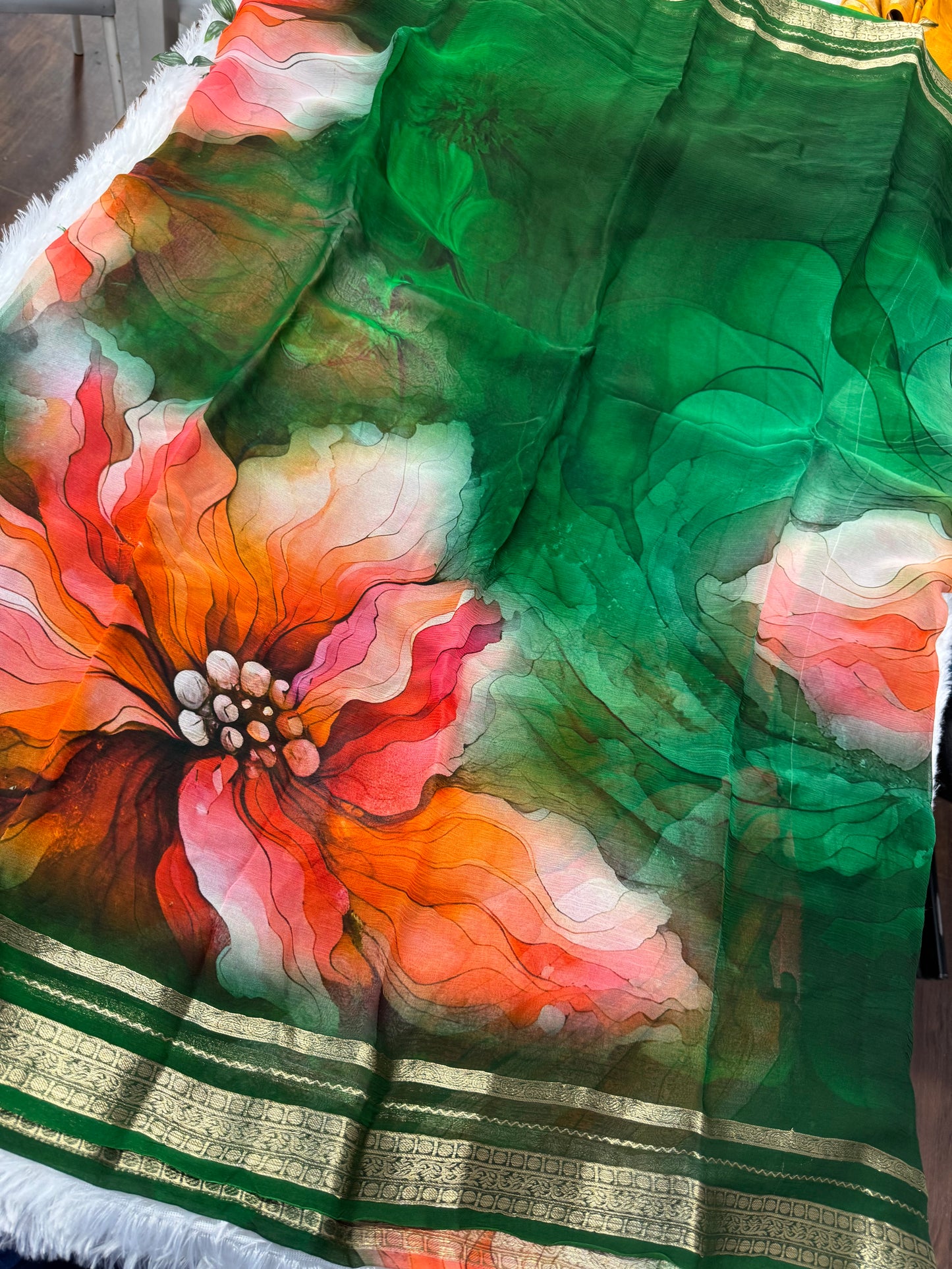 Pure Chiffon digital print saree-SR1150G