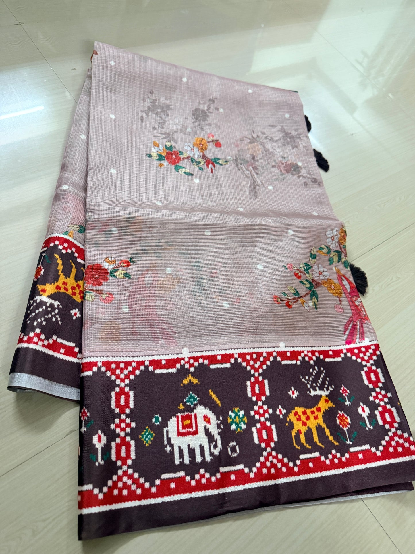 Silk kota digital print saree-SR1249E