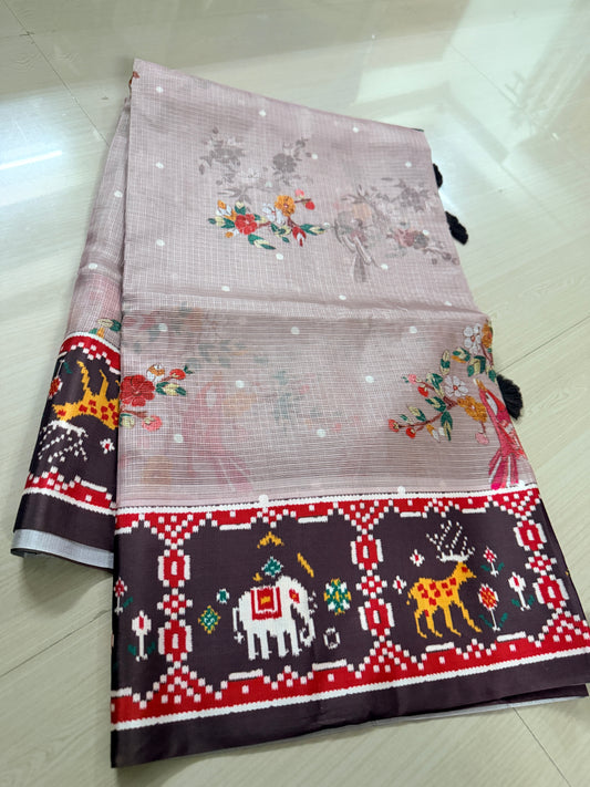 Silk kota digital print saree-SR1249E