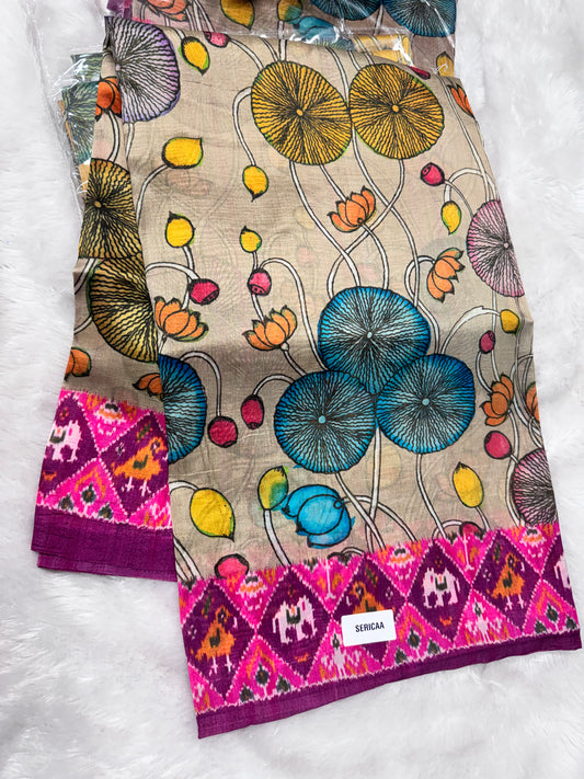 Tassar crepe silk saree-SR1262A