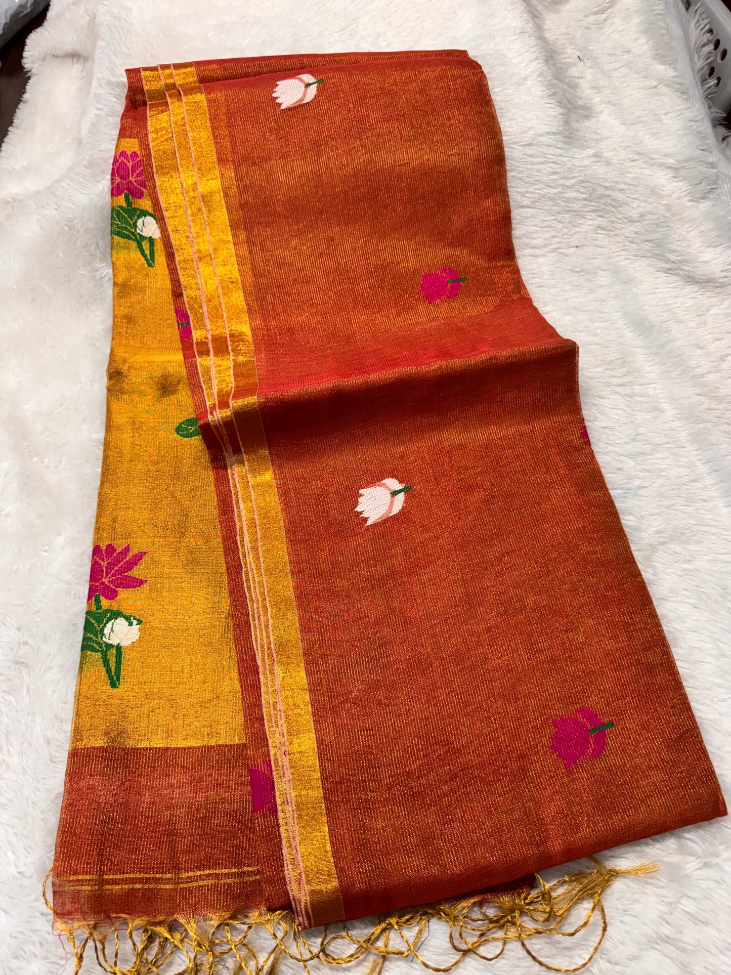 Linen tissue Jamdhani saree-SR1271R