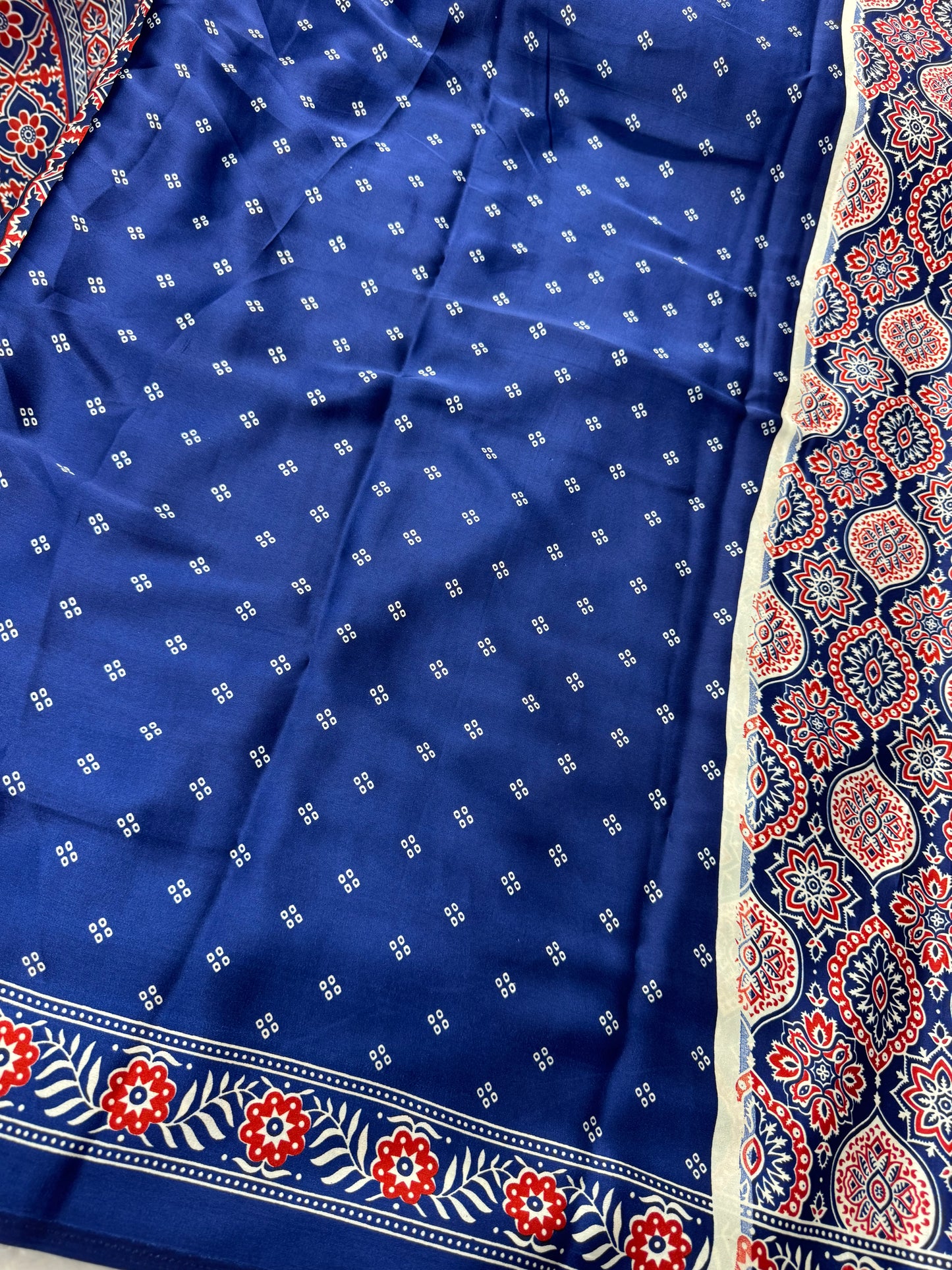Ajrakh saree-SR1068B