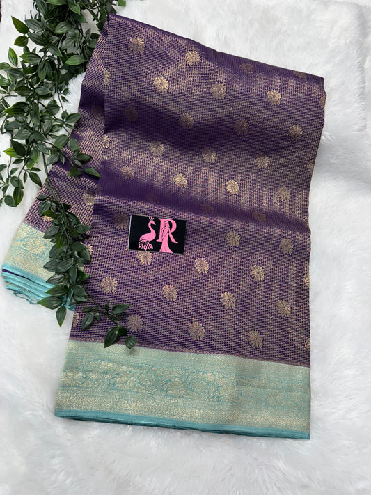 Vintage zari checks-SR1079C