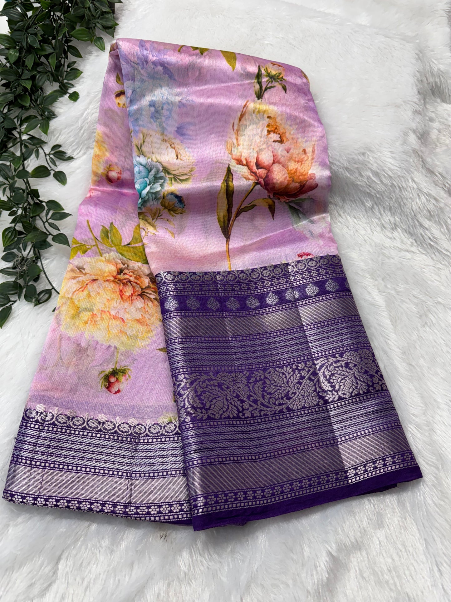 Green mango digital Kanchi saree-SR1116B