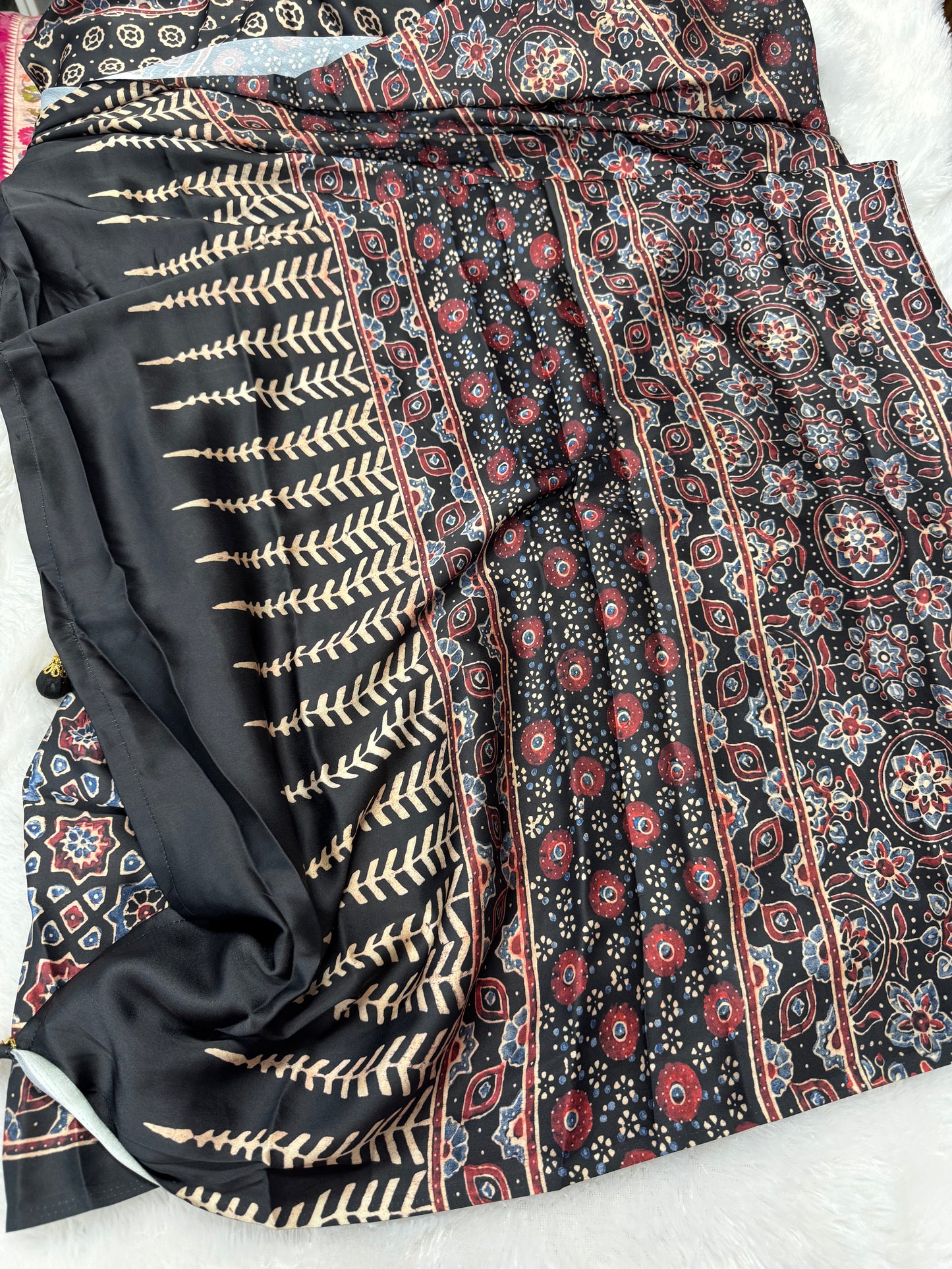 Ajrakh saree-SR1064B
