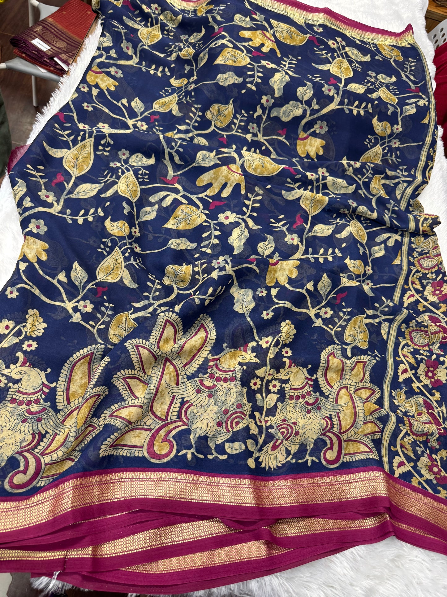 Mysore Georget Kalamkari saree-SR1208D