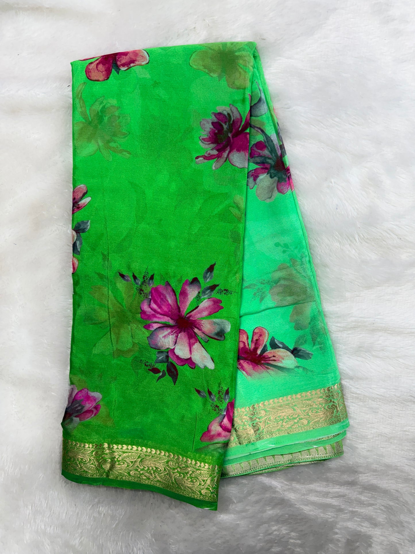 Soft chinnon digital print saree-SR1226K