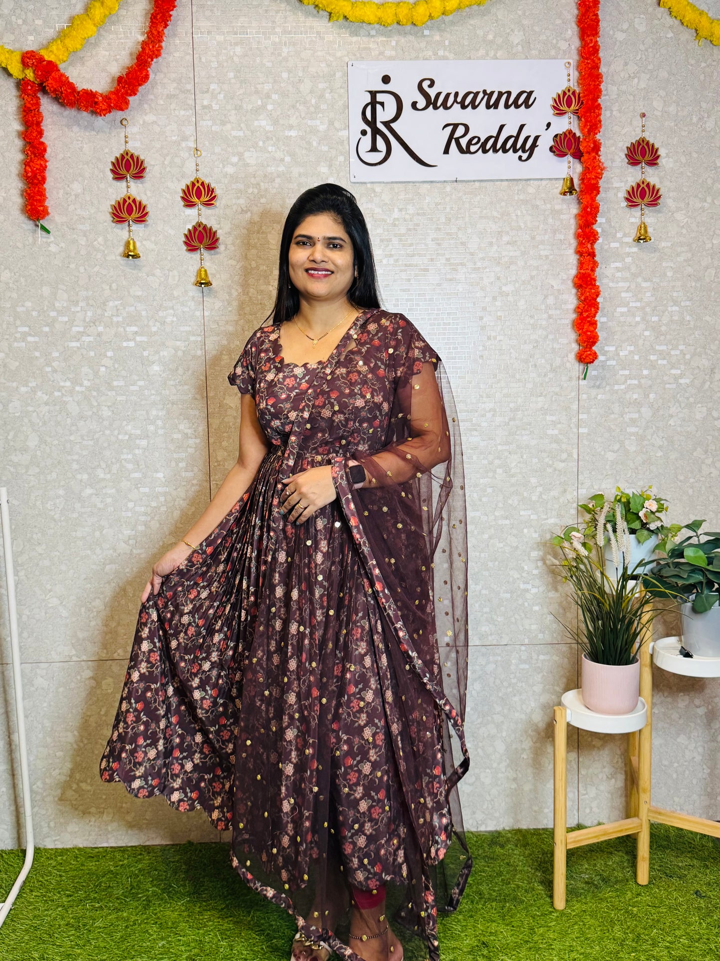Crepe Silk Anarkali-SRA1001D