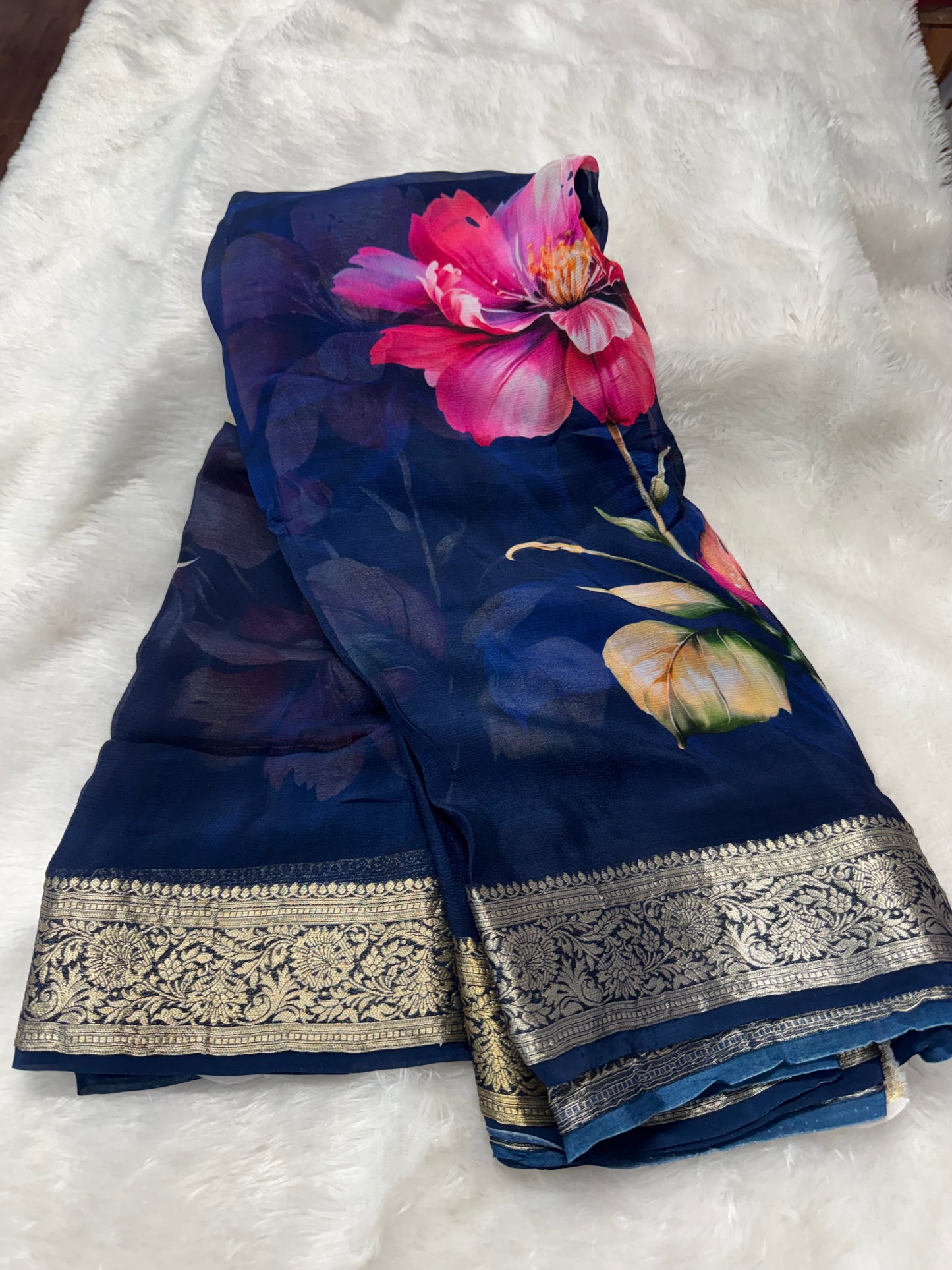 Pure Chinnon Digital Saree-SR1251G