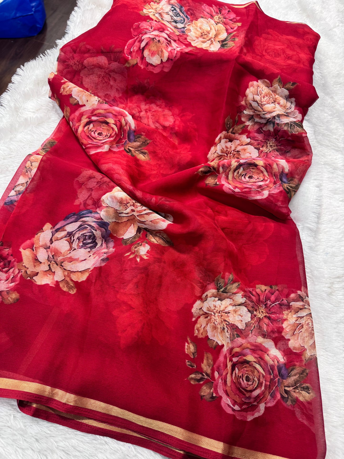 Chiffon floral saree-SR1261B