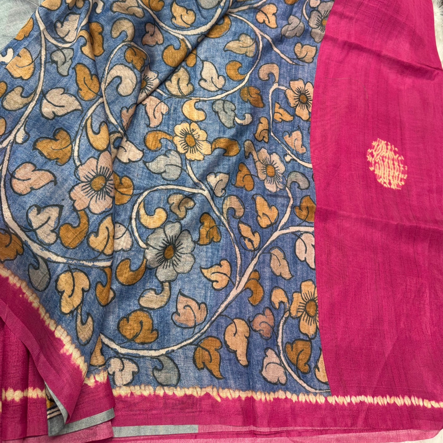 Tassar crepe silk fusion saree-SR1177F