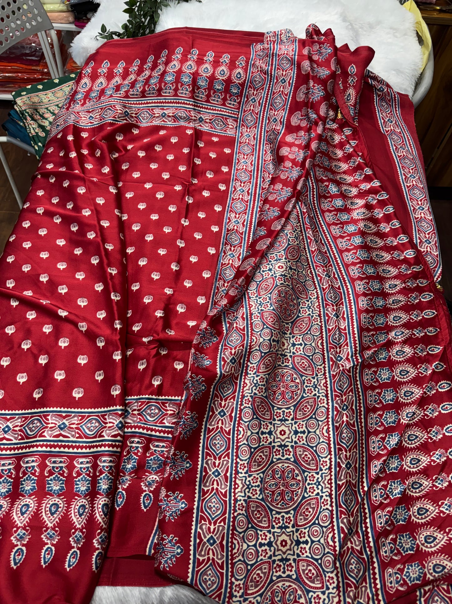 Ajrakh saree-SR1016D