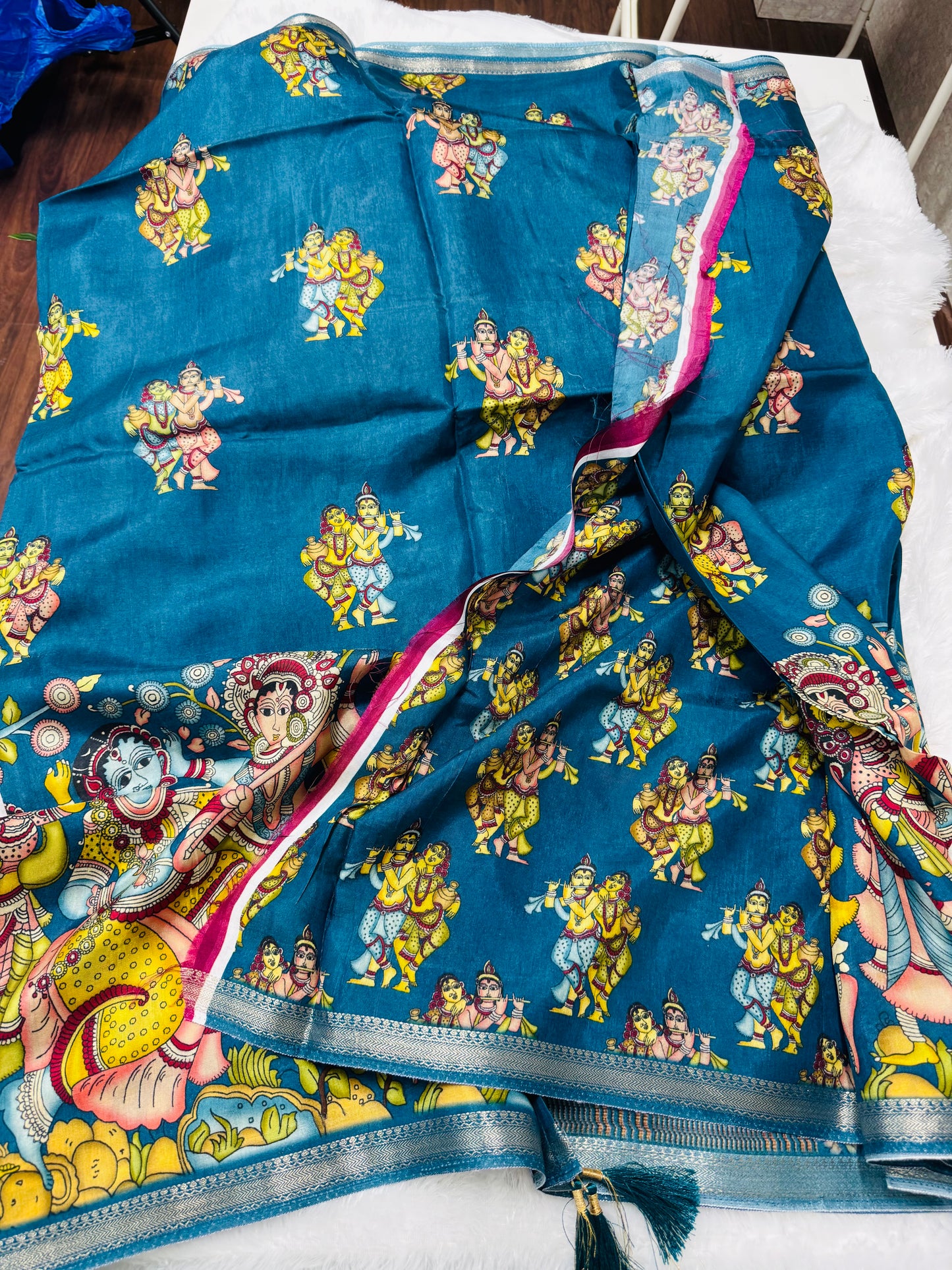 Kanchi crepe Kalamkari saree-SR1031D