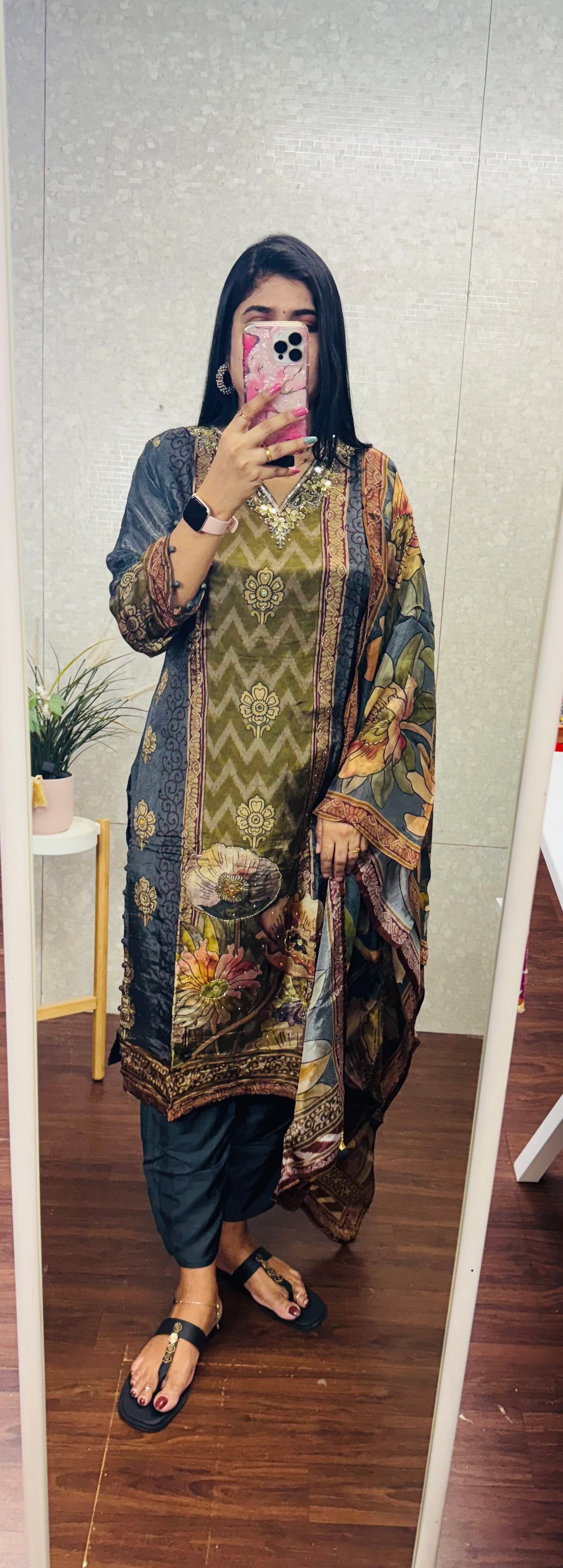 Kalamkari suit-SRS056C