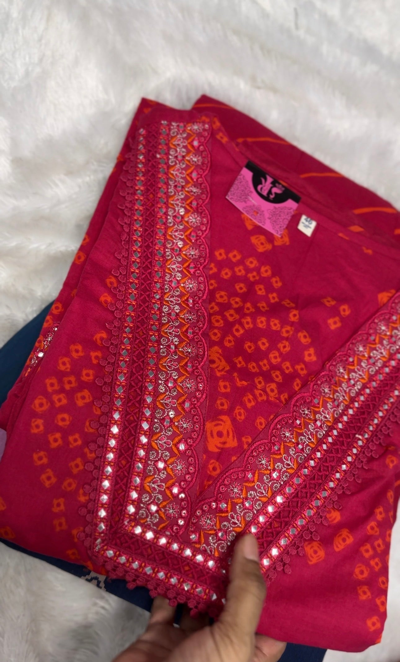 Bandhini cotton suit-3XL