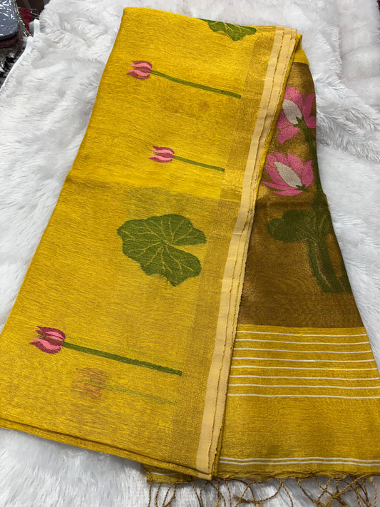 Linen tissue saree-SR1125A