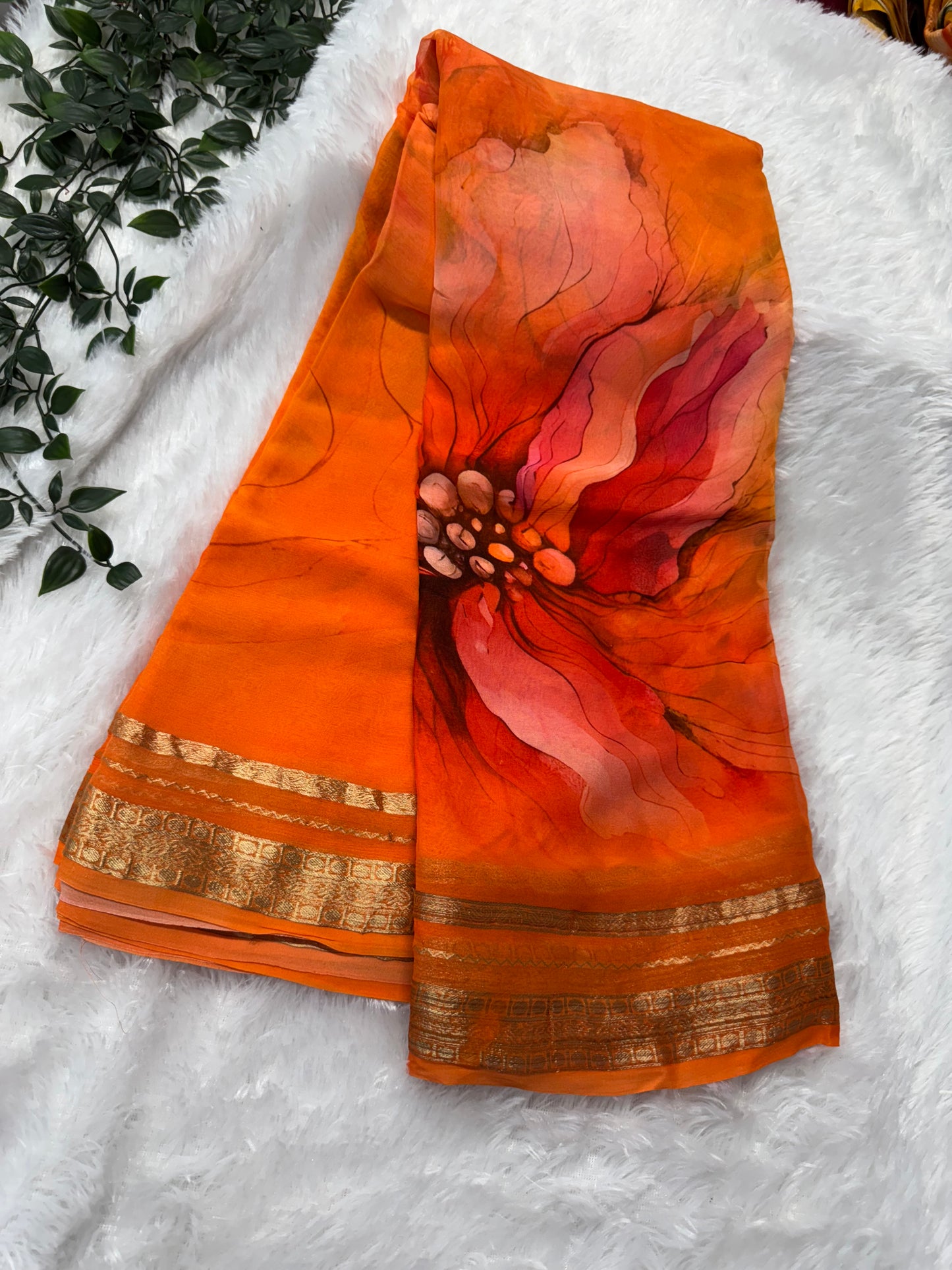 Pure chiffon digital print saree-SR1150H