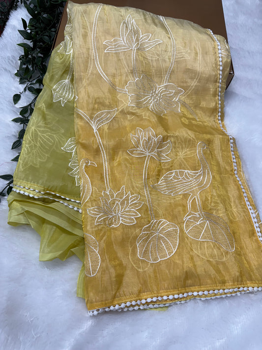 Appliqué work saree-SR1019A