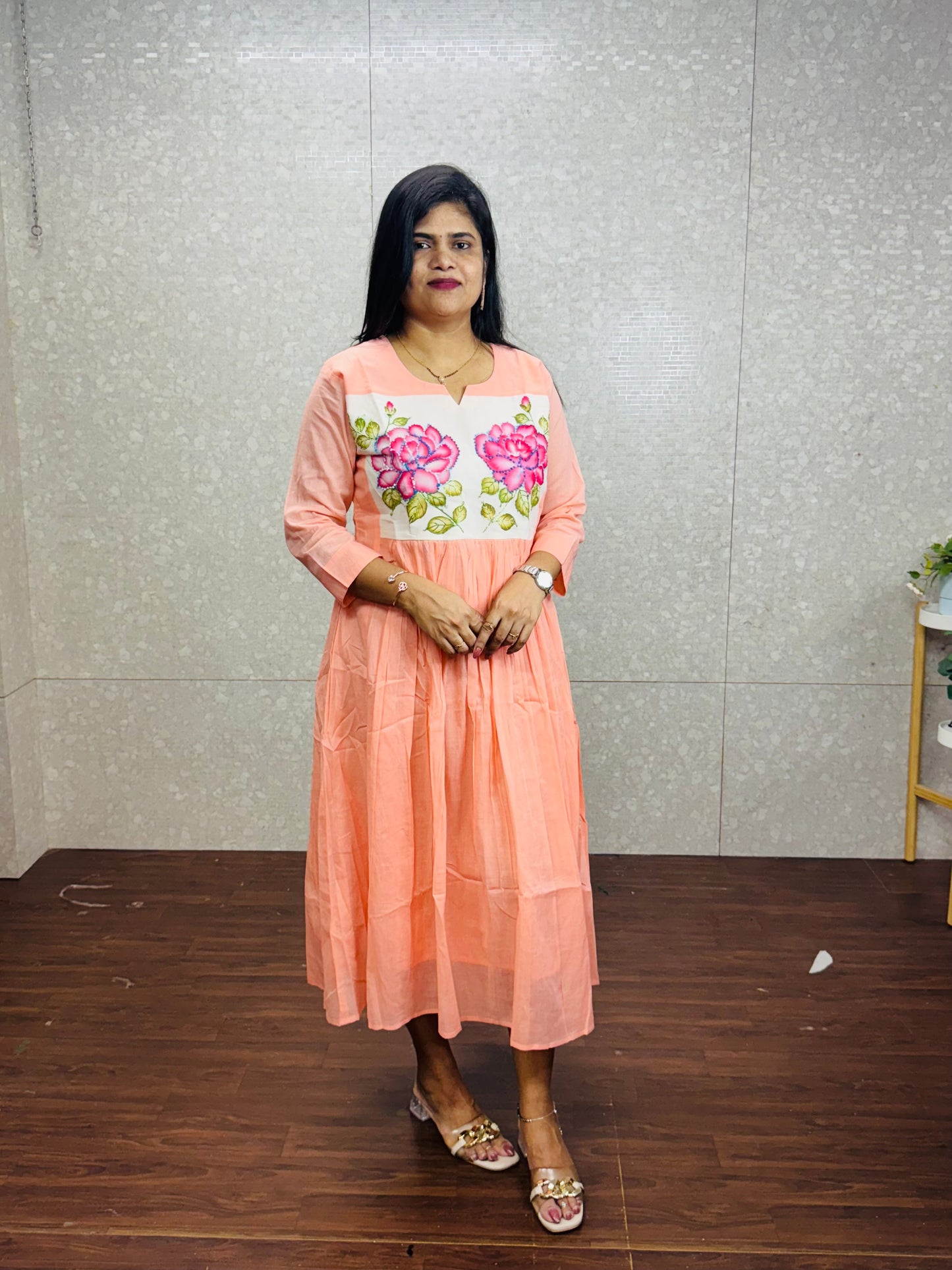 Pure mulmul cotton frock-SR2004