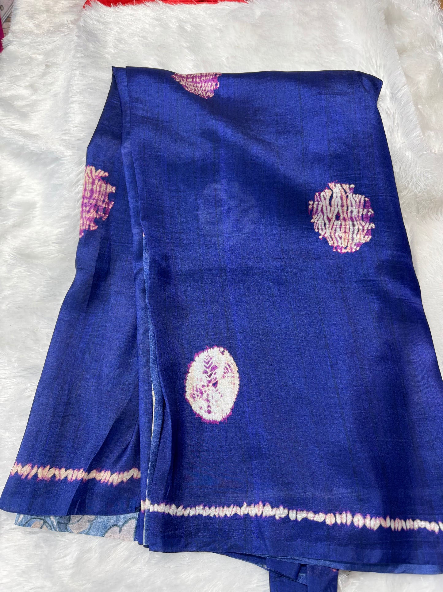 Tassar crepe silk fusion saree-SR1180G