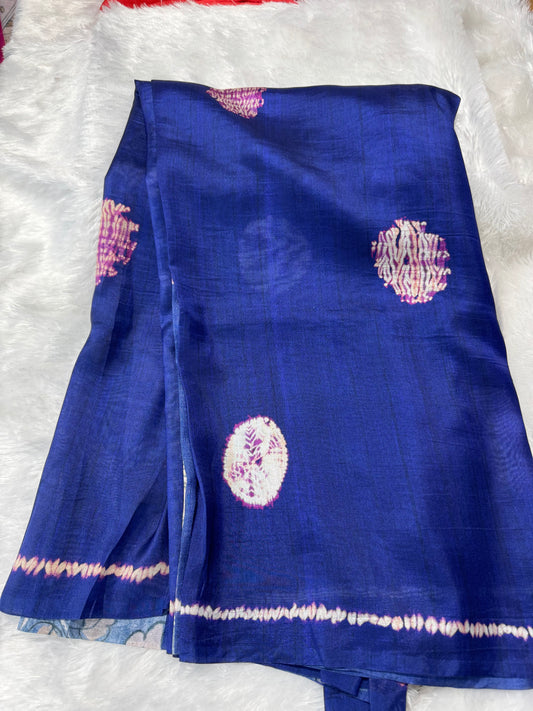 Tassar crepe silk fusion saree-SR1180G