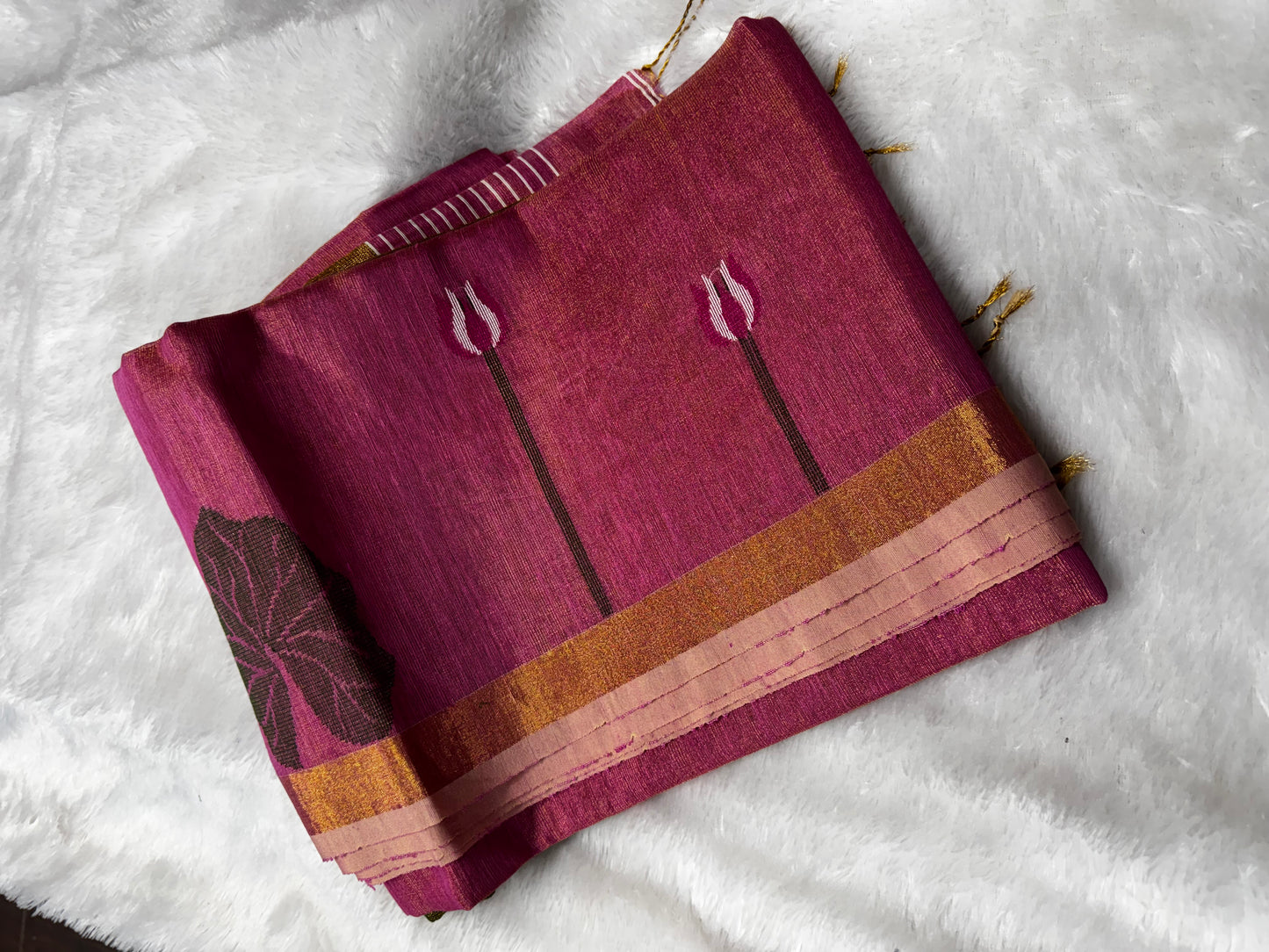 Linen tissue Jamdhani saree-SR1224C
