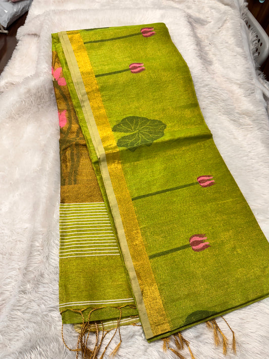 Linen tissue Jamdhani Saree-SR1271G
