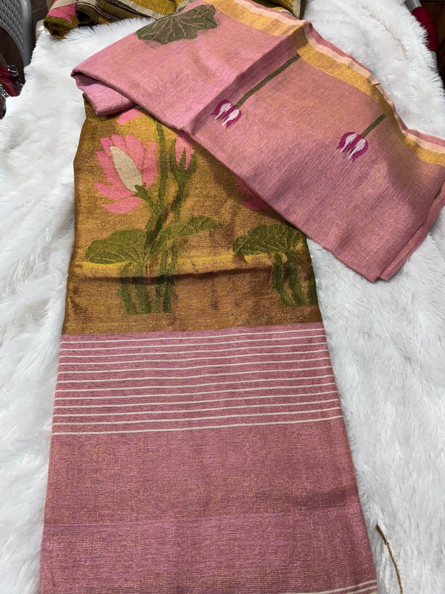 Linen tissue saree-SR1215D